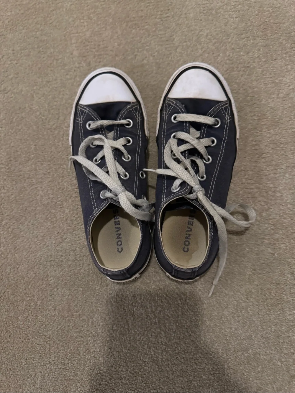 Converse Kids Low Top Sneakers - Navy with White Toe